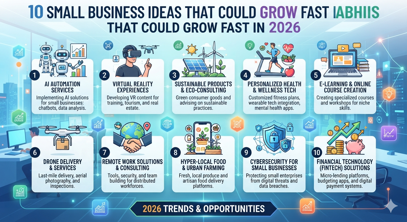 10 Small Business Ideas That Could Grow Fast in 2026